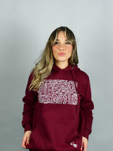 Felpa Donna "Urban Art, Bordeaux, felpata con cappuccio