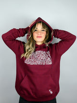 Felpa Donna "Urban Art, Bordeaux, felpata con cappuccio