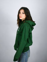Felpa Donna "Proiettile Magico" JFK, verde, felpata con cappuccio