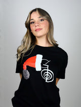 T-shirt Donna natale colore nero 100% cotone organico