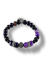 Bracciale-Elastico-da-uomo-con-ciondolo-a-sfera-diamantata-composto-da-perlein-pietra-naturale