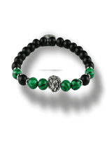 Bracciale-da-uomo-Elastico-con-testa-di-leone-e-perle-in-pietra-naturale--bellagio-manifatture-alghero