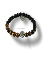 Bracciale-dauomo-Elastico-con-testa-dileone-e-perle-in-pietra-naturale-bellagio-manifatture-alghero