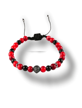 Bracciale-unisex-con-ciondolo-asfera-diamantata-composto-da-perle-in-pietra-naturale