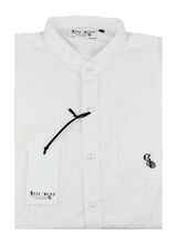 Camicia slim collo alla coreana, bianca