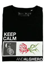 T-shirt Keep Calm, nera, 100% Cotone Organico