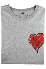 T-shirt Cuore, Grigio, 100% Cotone Organico