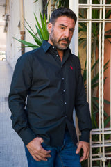 Camicia Popeline, nera