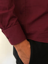 Camicia collo doppie punte amaranto