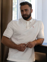 Polo piquet, bianco latte