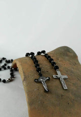 Rosario in Pietra naturale e croce di metallo