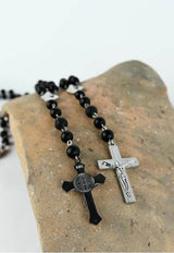 Rosario di Pietre naturali e croce di metallo
