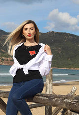 t-shirt--contone-donna-colore-nero-con disegno-cuore-bellagio-manifatture-italia