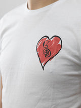 T-shirt Cuore, bianca, 100% Cotone Organico