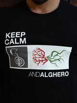 T-shirt Keep Calm, nera, 100% Cotone Organico