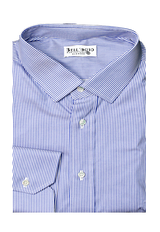 Camicia Oxford Uomo , botton down, bianca a righe azzurre