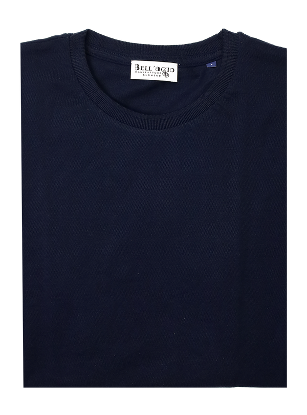 T-shirt da uomo in cotone pregiato modello "MINORI", blu notte
