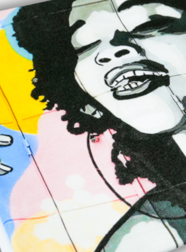 T-shirt Uomo "La Negrita" PopArt, Bianca, 100% Cotone Organico