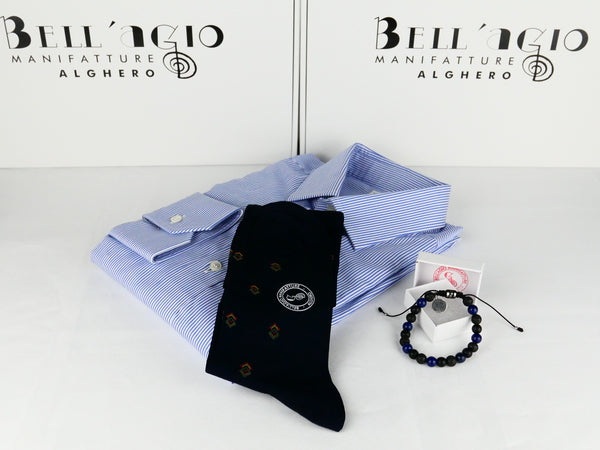 Bell_AgioManifattureSetregaloCamiciaarighecelesti_calzearombibluebraccialeinperledipietra