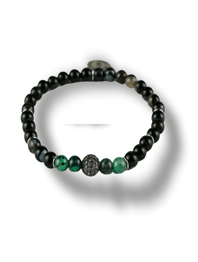 Elegante Bracciale Elastico unisex  composto da perle in pietra naturale