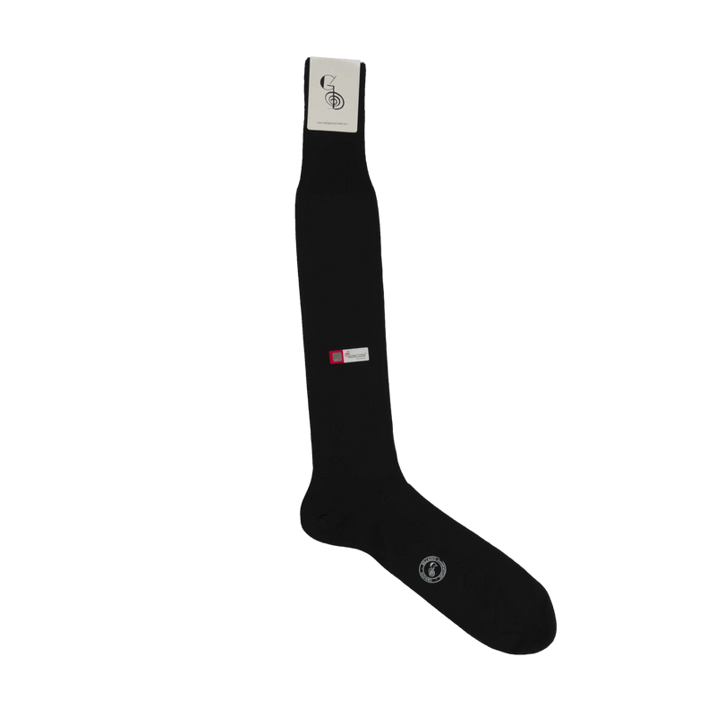 Calza-punta-talloni-rinforzata-nero-cotone-filo-di-scozia-bell-agio-manifatture-alghero