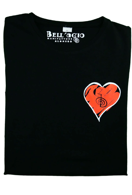 T-shirt Cuore, colore nero 100% Cotone organico