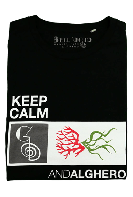 T-shirt Keep Calm, nera, 100% Cotone Organico