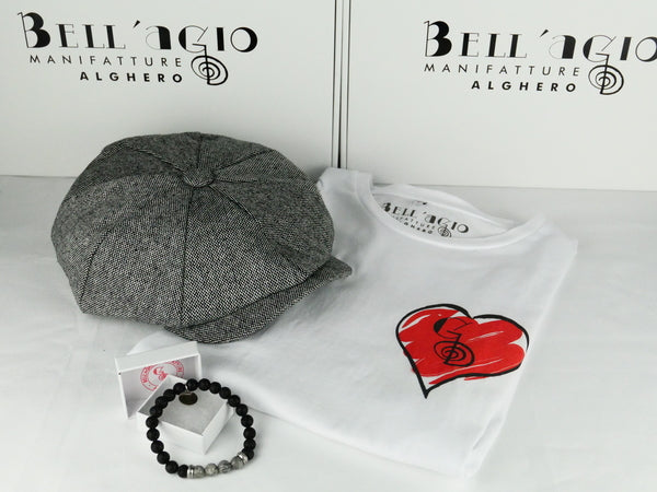 t-shirt-berretto-strillone-grigio-bracciale-perle.di-pietra-bellagio-manifatture-italia