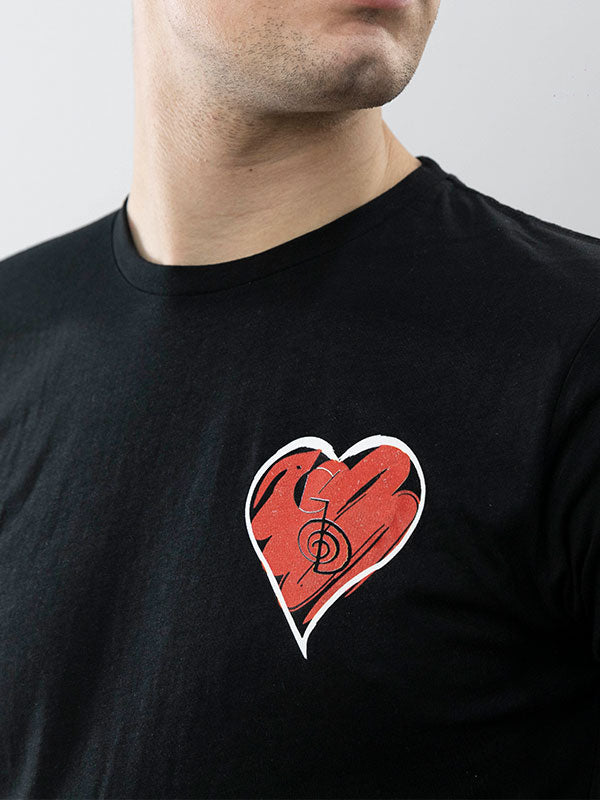 T-shirt Cuore, colore nero 100% Cotone organico