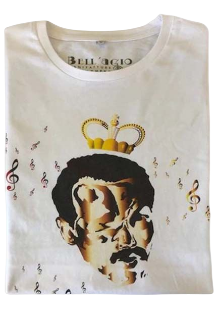 T-shirt Corona F. Mercury, Bianco, 100% Cotone