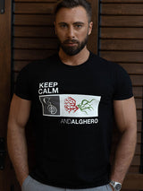 T-shirt Keep Calm, nera, 100% Cotone Organico